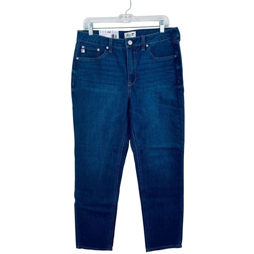 Seven7 Womens 90s Straight Leg Jeans High Rise Divine Blueβ Denim 10